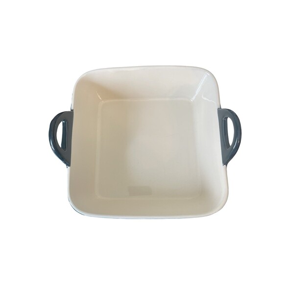 World Market Green Ceramic Bakeware Dish with Handles blue square - Picture 7 of 12